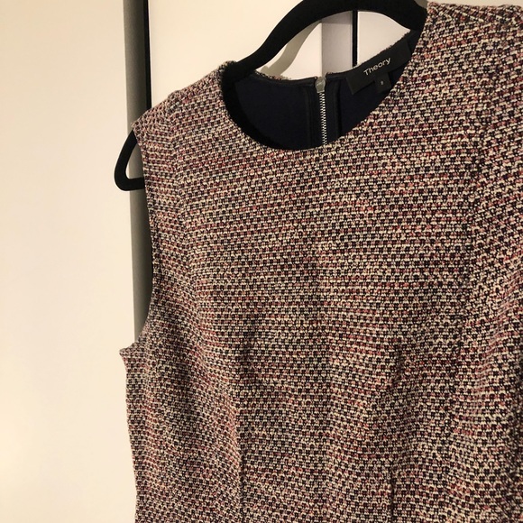 Theory Hourglass Tweed blue/pink/white work dress - Picture 8 of 12